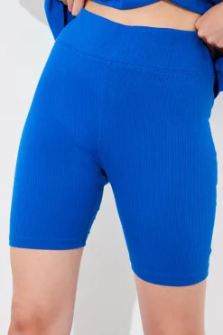Ribbed High Waisted Cycling Shorts|In The Style Outlet