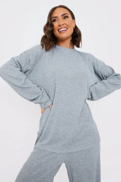 Ribbed Longsleeve Co Ord Top|In the Style Discount