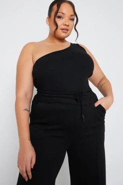 Ribbed One Shoulder Vest|In The Style Outlet