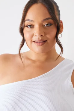 Ribbed One Shoulder Vest|In The Style Outlet