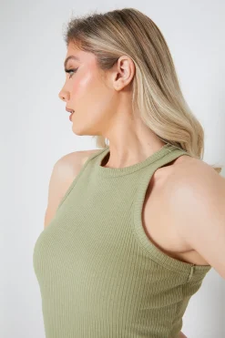 Ribbed Racer Vest|In The Style
