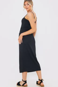 Ribbed Twist Detail Midi Dress|In the Style