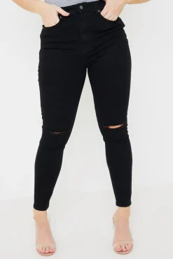 Ripped Knee Wash Stretch Skinny Jeans|In the Style Discount