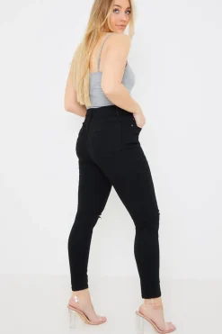 Ripped Knee Wash Stretch Skinny Jeans|In the Style Discount