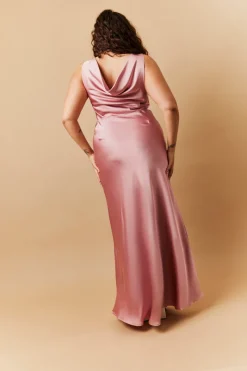 Satin Cowl Back Maxi Dress|In The Style Best