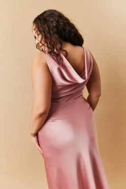 Satin Cowl Back Maxi Dress|In The Style Best