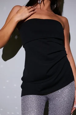 Ruched Fold Over Bandeau Top|In the Style Clearance