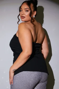 Ruched Fold Over Bandeau Top|In the Style Clearance