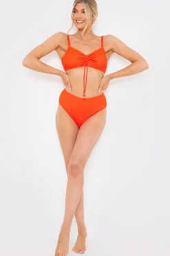 Ruched Front Crinkle Bikini Top|In the Style Sale