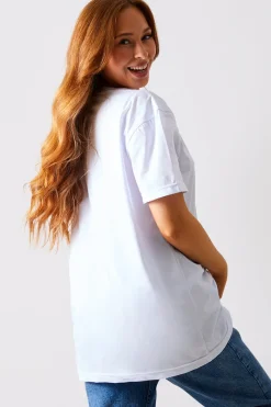 Ruched Longline Aysmmetric T-Shirt|In The Style Discount