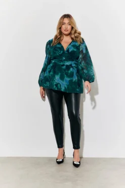 Ruched Printed Blouse|In The Style Hot