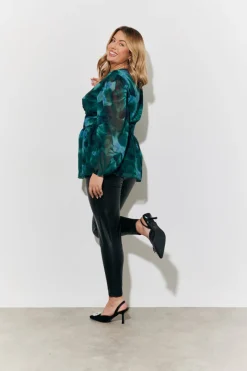 Ruched Printed Blouse|In The Style Hot