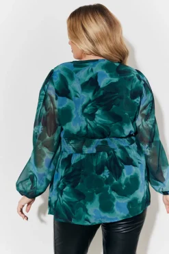 Ruched Printed Blouse|In The Style Hot