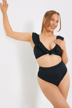Ruffle Neck Bikini Top|In The Style Best