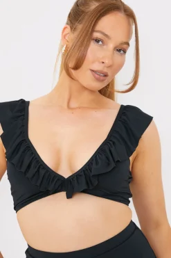 Ruffle Neck Bikini Top|In The Style Best