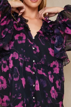 Ruffle Puff Sleeve Blouse|In The Style Hot