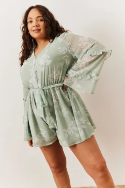 Floral Print Floaty Playsuit|In The Style Outlet
