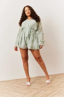 Floral Print Floaty Playsuit|In The Style Outlet