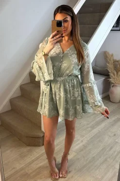 Floral Print Floaty Playsuit|In The Style Outlet