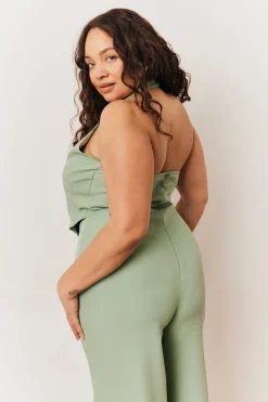 Tailored Halterneck Waistcoat Wide Leg Jumpsuit|In The Style Hot
