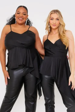 Satin Asymmetric Cami Top|In the Style Online
