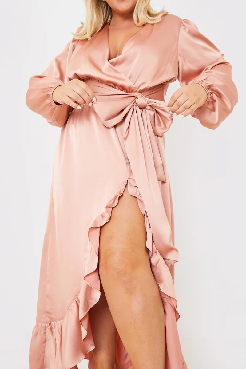 Satin Balloon Sleeve Maxi Dress|In the Style Sale