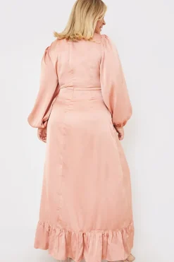 Satin Balloon Sleeve Maxi Dress|In the Style Sale