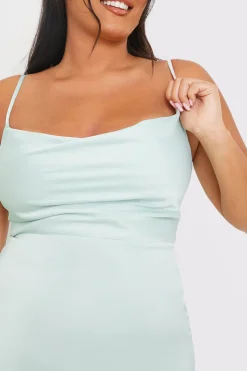 Satin Cowl Neck Maxi Dress|In The Style New