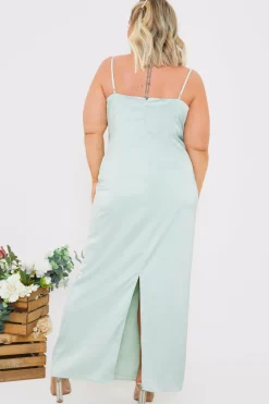 Satin Cowl Neck Maxi Dress|In The Style New