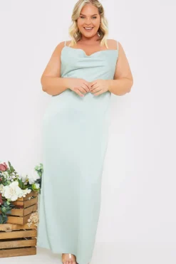 Satin Cowl Neck Maxi Dress|In The Style New