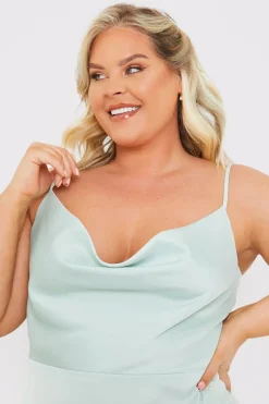Satin Cowl Neck Maxi Dress|In The Style New