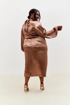 Satin Drape Co-Ord Midi Skirt|In the Style Outlet