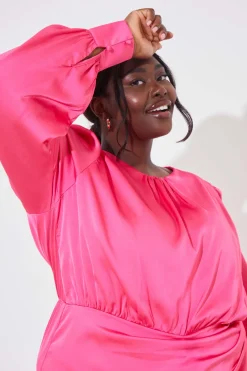 Satin Drape Skort Detail Playsuit|In the Style Clearance