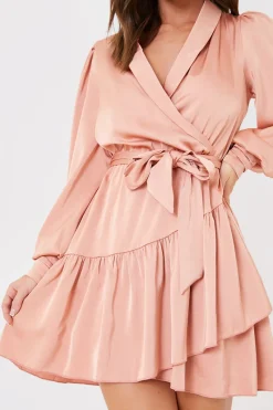 Satin Frill Hem Mini Dress|In the Style Sale