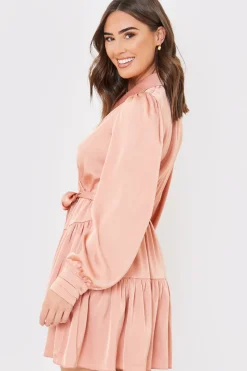 Satin Frill Hem Mini Dress|In the Style Sale