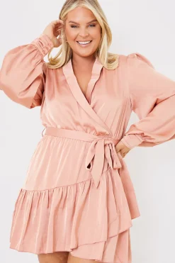 Satin Frill Hem Mini Dress|In the Style Sale