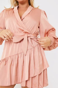 Satin Frill Hem Mini Dress|In the Style Sale