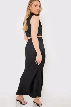Satin Maxi Co Ord Skirt|In the Style Best