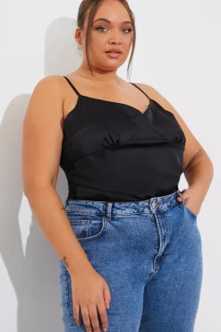 Satin Plunge Cami Top|Fits Online