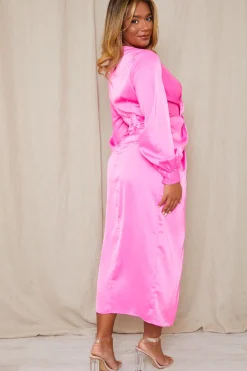 Satin Twist Detail Midaxi Dress|In The Style Best