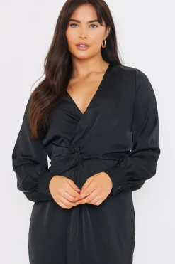 Satin Twist Waist Midi Dress|In The Style Hot