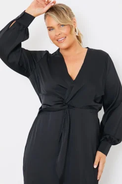 Satin Twist Waist Midi Dress|In The Style Hot
