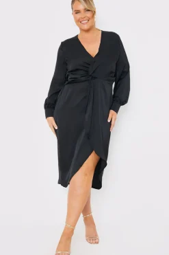 Satin Twist Waist Midi Dress|In The Style Hot
