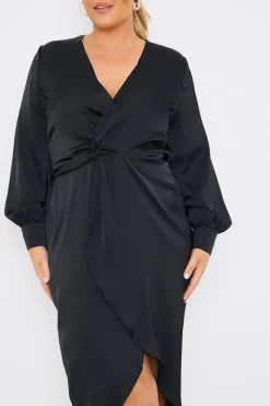 Satin Twist Waist Midi Dress|In The Style Hot