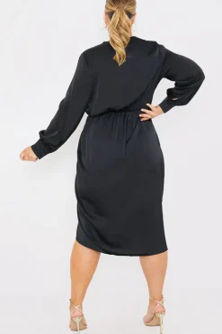 Satin Twist Waist Midi Dress|In The Style Hot