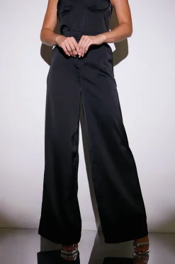 Satin Wide Leg Trousers|In the Style Online