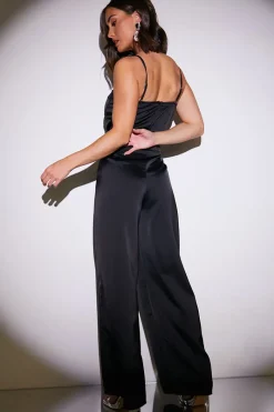 Satin Wide Leg Trousers|In the Style Online