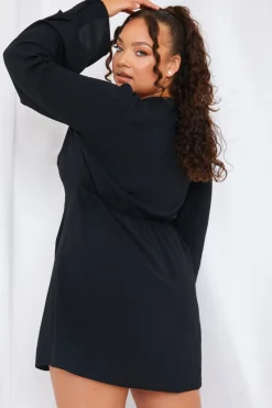 Satin Wrap Front Mini Dress|In the Style
