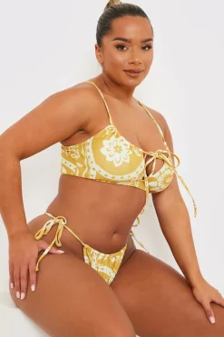 Scarf Print Tie Side Bikini Bottom|In the Style Discount