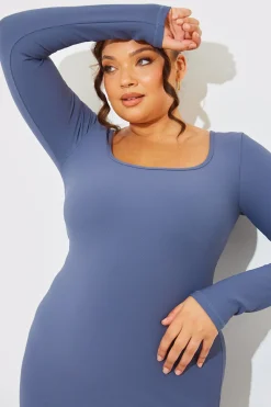 Scoop Neck Rib Midaxi Dress|In The Style New
